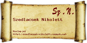 Szedlacsek Nikolett névjegykártya