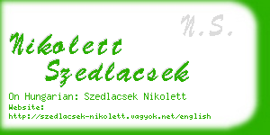 nikolett szedlacsek business card